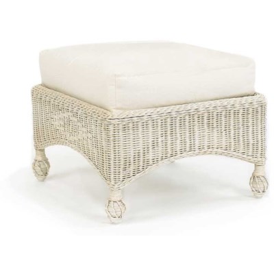 Hampton's Cushioned Wicker Ottoman